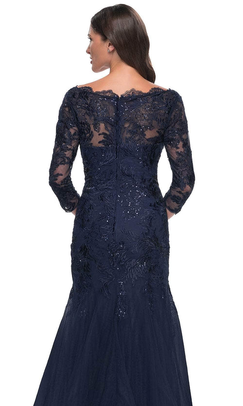 La Femme 30823 Mermaid Tulle Evening Dress