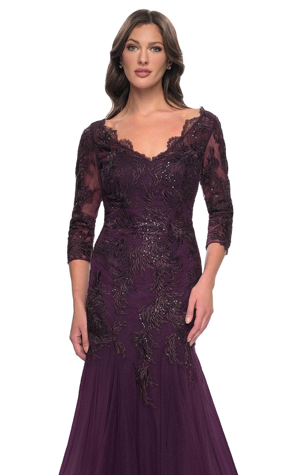 La Femme 30823 Mermaid Tulle Evening Dress