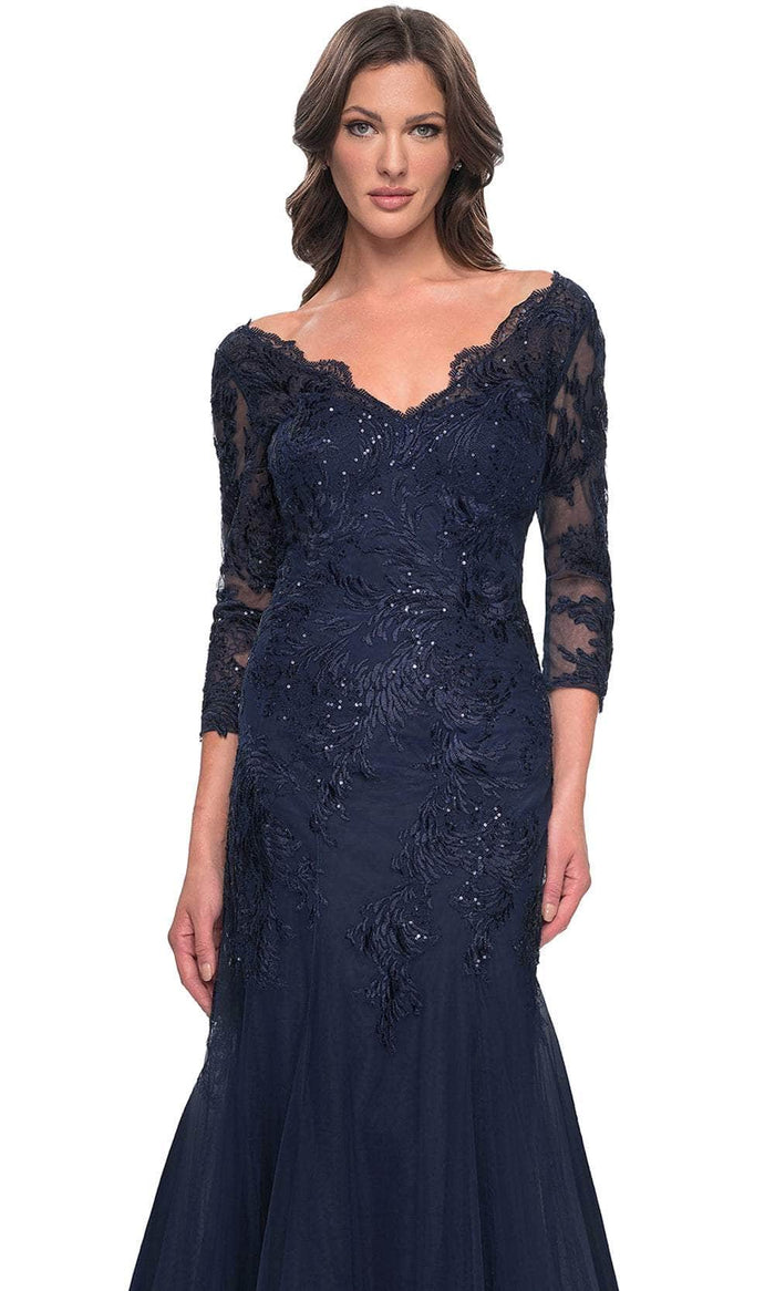 La Femme 30823 Mermaid Tulle Evening Dress