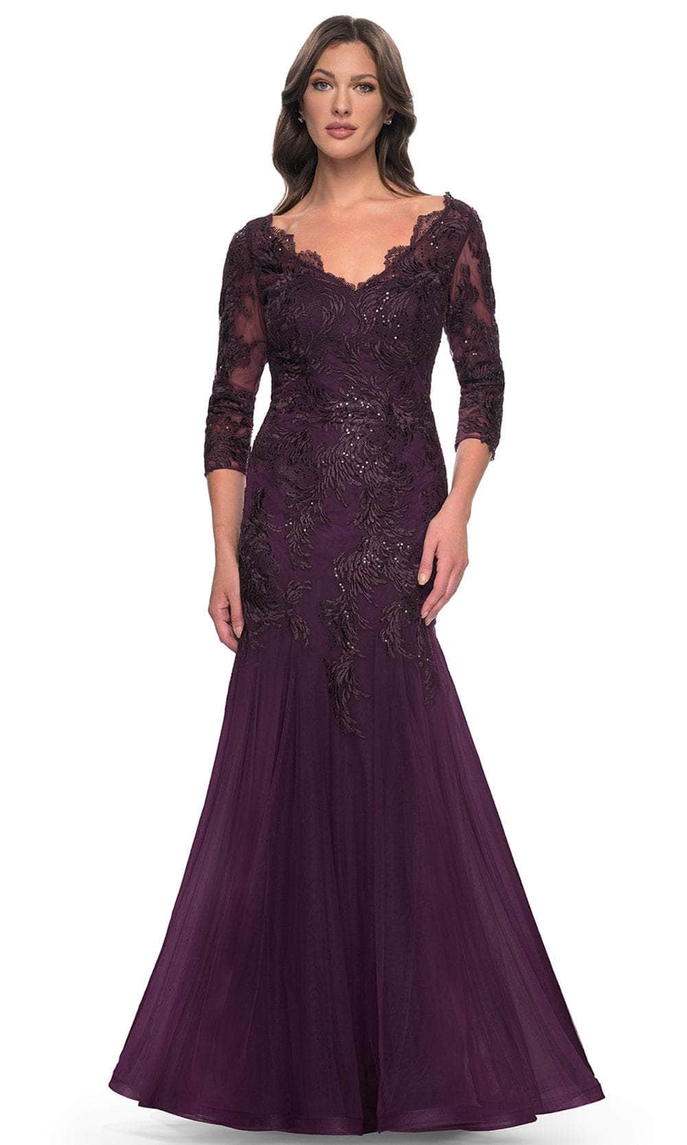 La Femme 30823 Mermaid Tulle Evening Dress