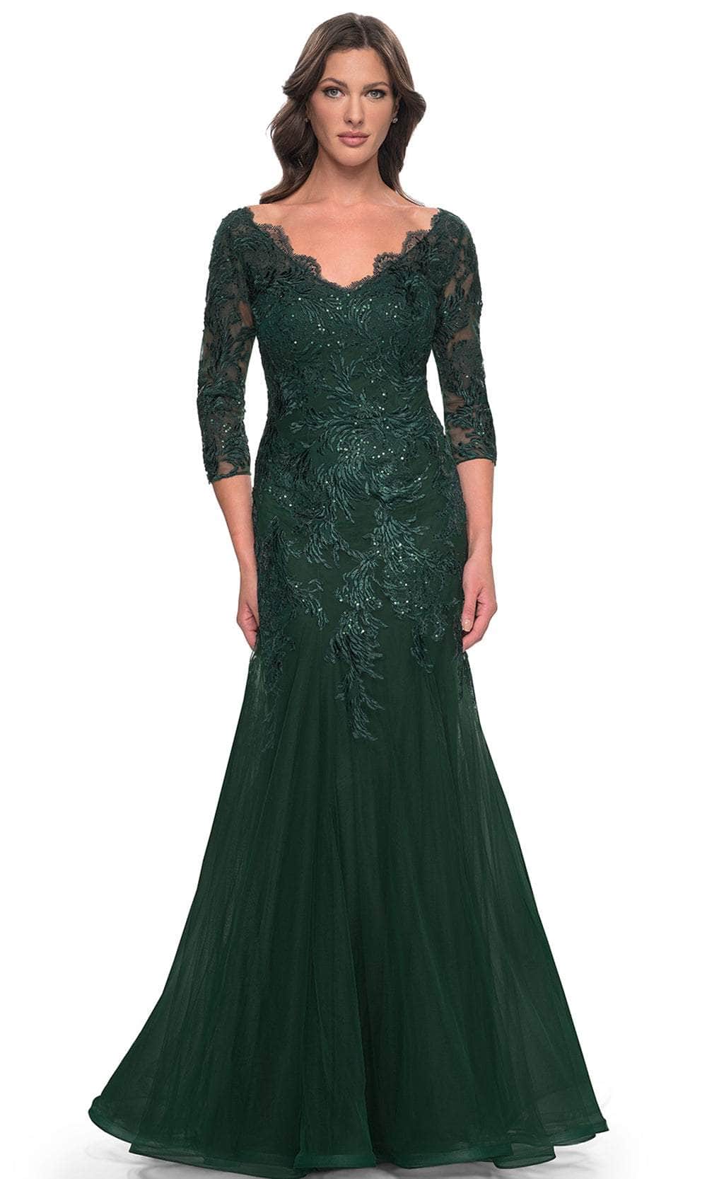 La Femme 30823 Mermaid Tulle Evening Dress