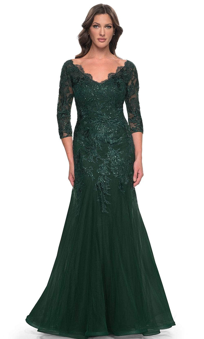 La Femme 30823 Mermaid Tulle Evening Dress