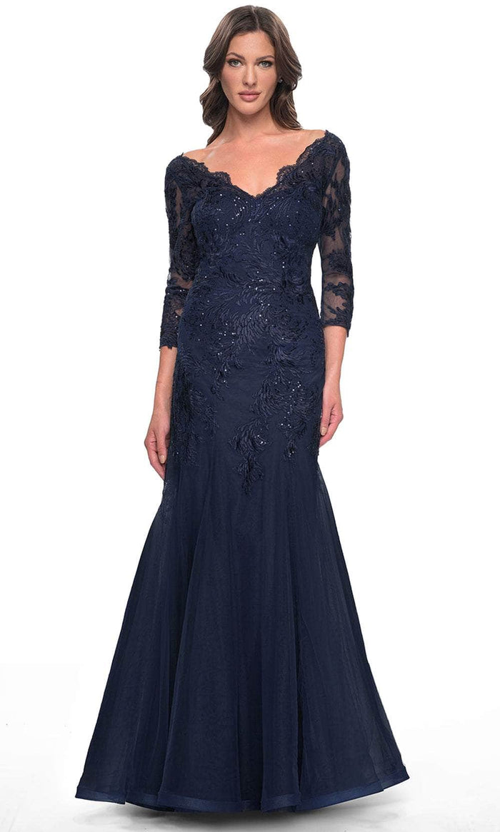 La Femme 30823 Mermaid Tulle Evening Dress