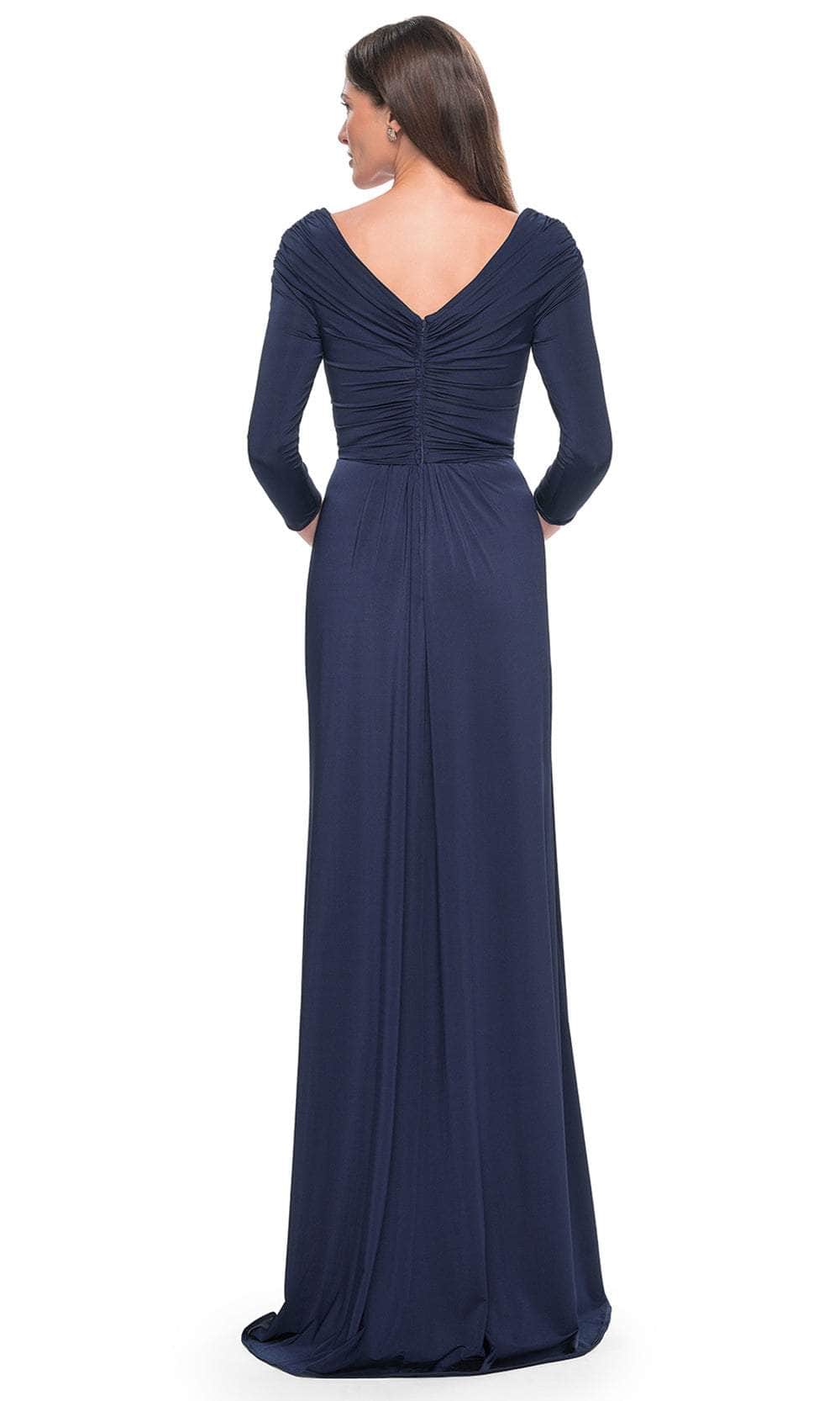 La Femme 30845 Ruched Long Sleeve Evening Dress