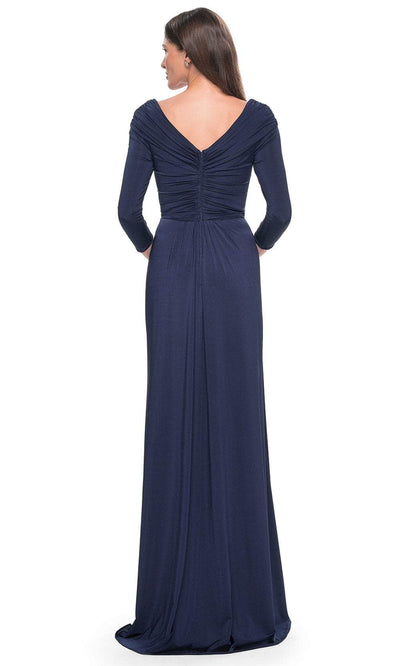 La Femme 30845 Ruched Long Sleeve Evening Dress