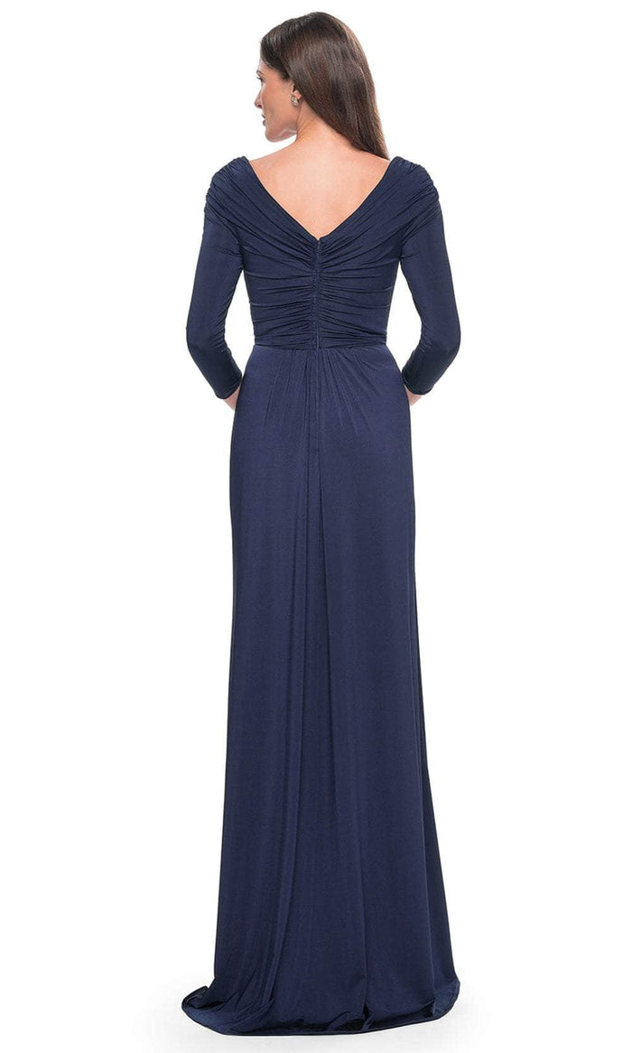 La Femme 30845 Ruched Long Sleeve Evening Dress