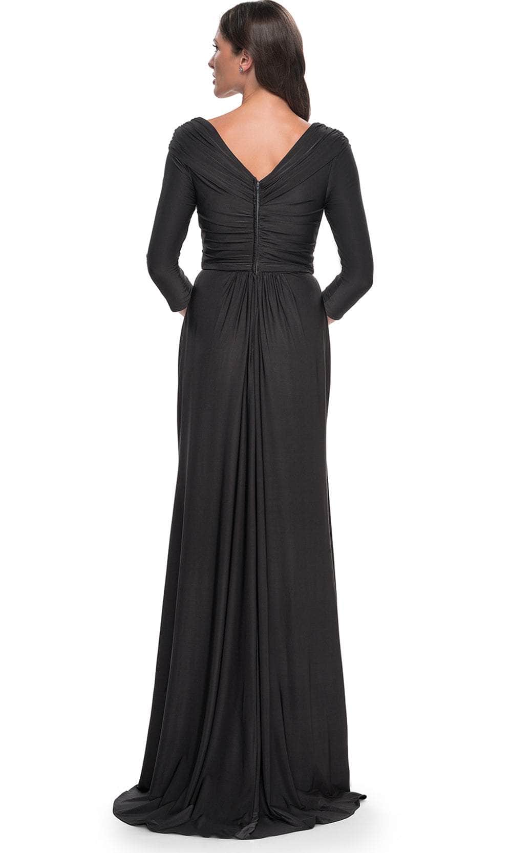 La Femme 30845 Ruched Long Sleeve Evening Dress
