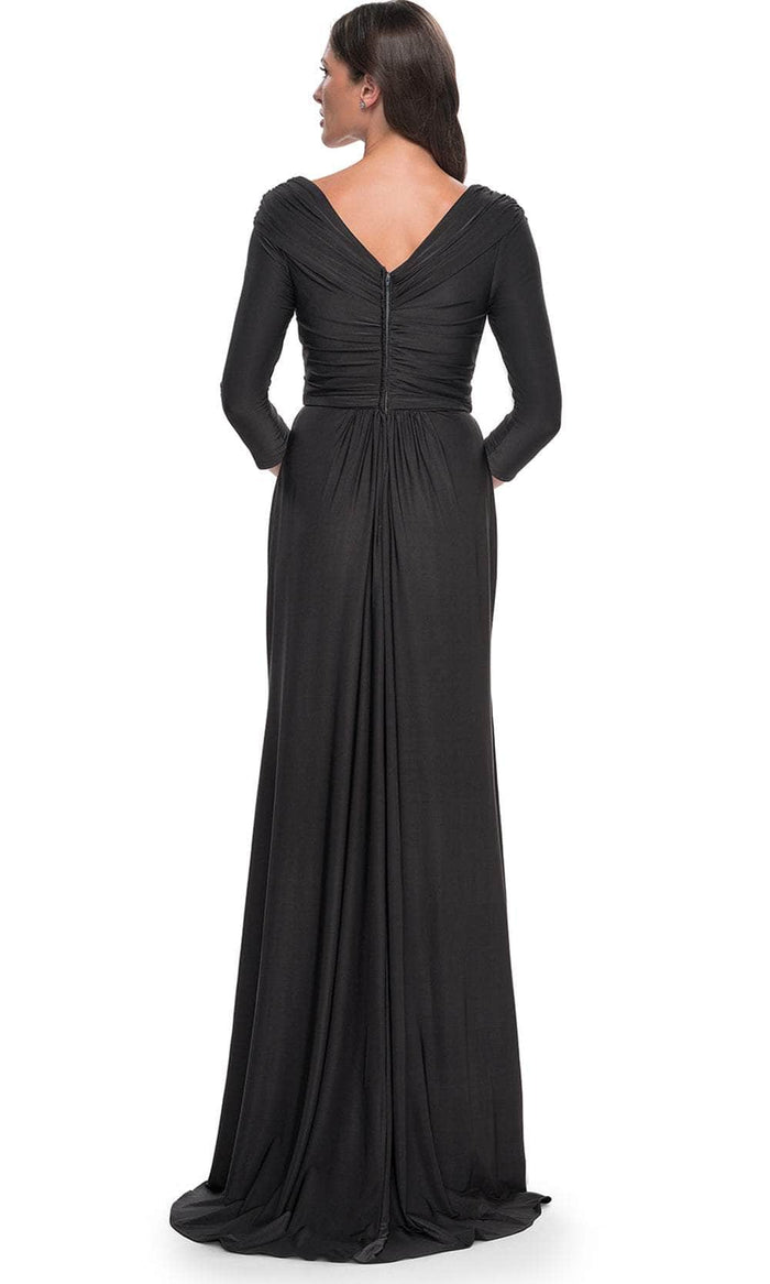 La Femme 30845 Ruched Long Sleeve Evening Dress