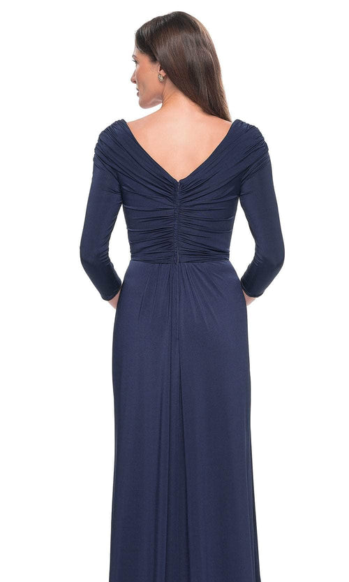 La Femme 30845 Ruched Long Sleeve Evening Dress
