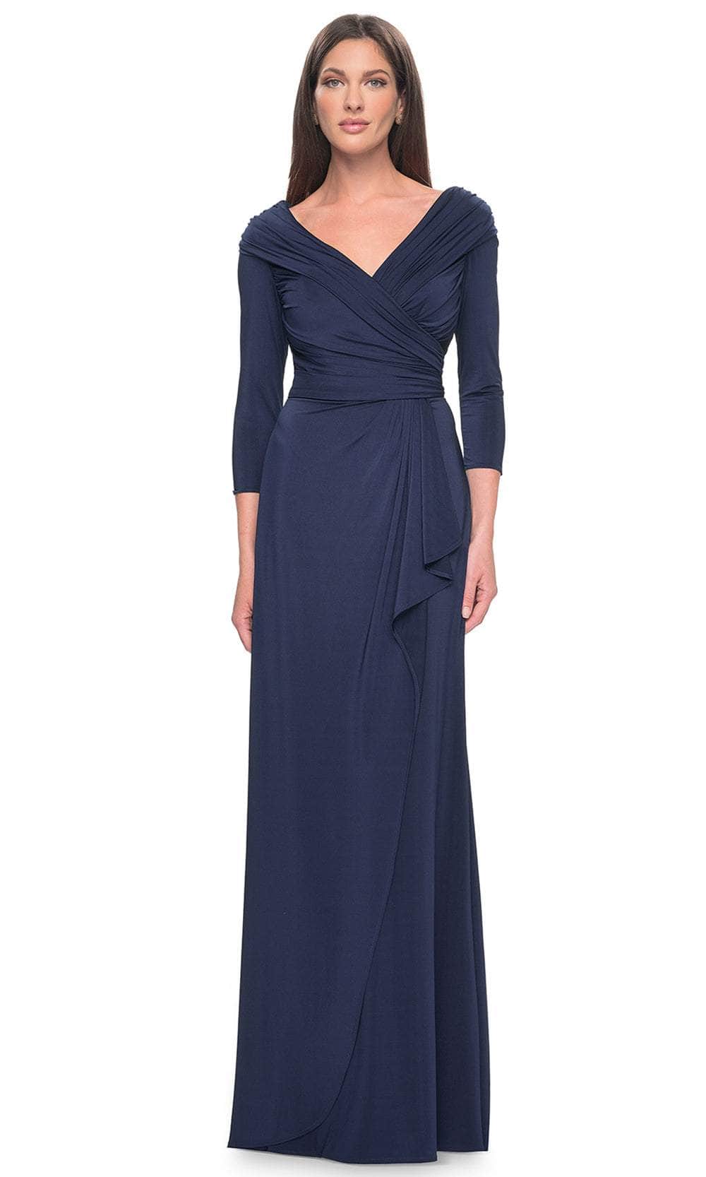 La Femme 30845 Ruched Long Sleeve Evening Dress – SuitUSA