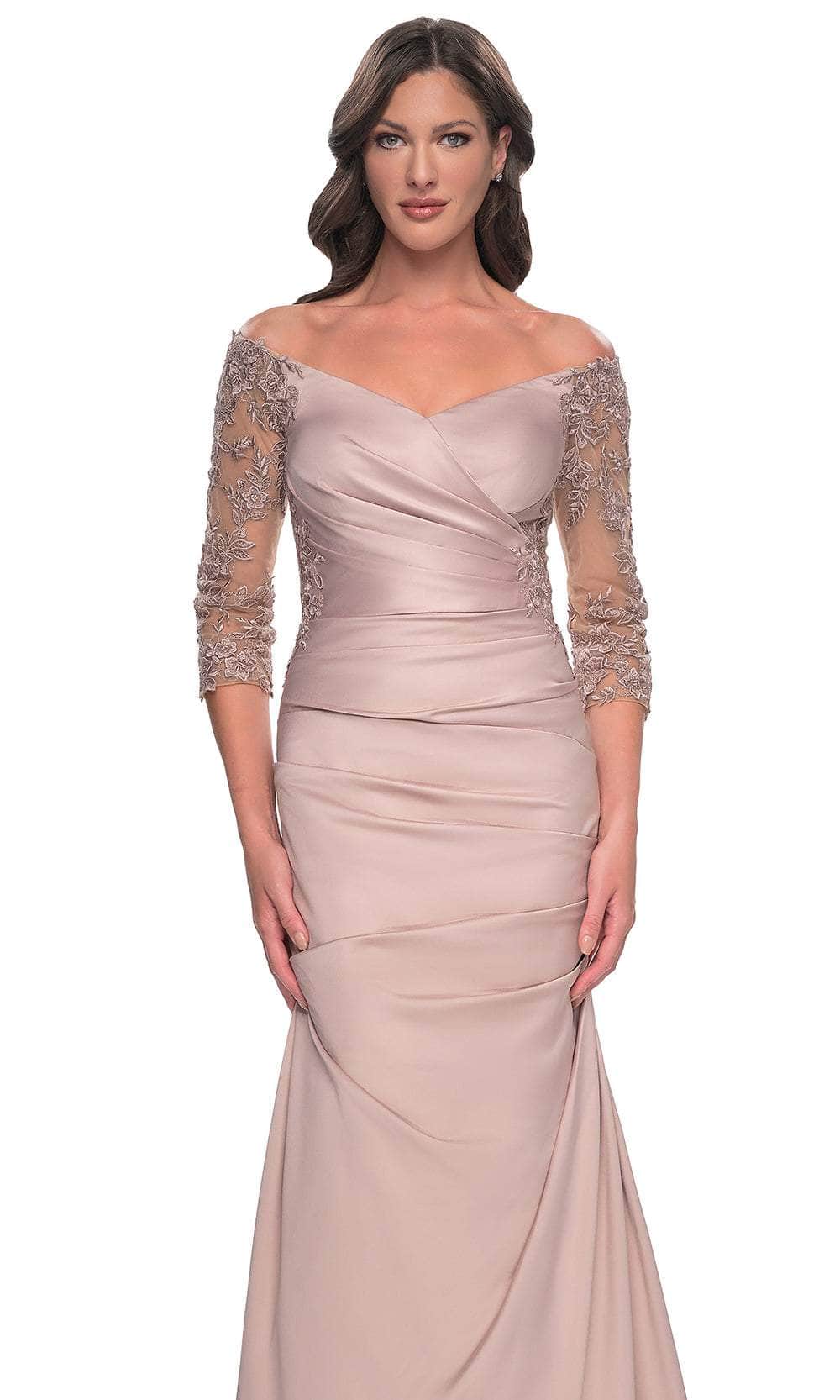 La Femme 30853 Trumpet Satin Evening Dress