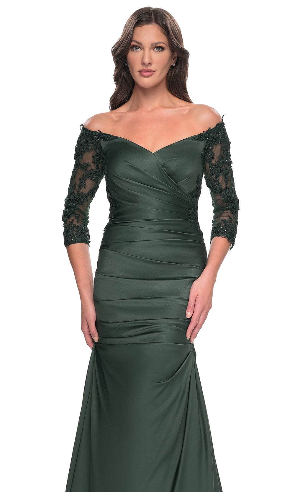 La Femme 30853 Trumpet Satin Evening Dress