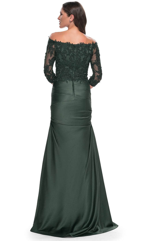 La Femme 30853 Trumpet Satin Evening Dress