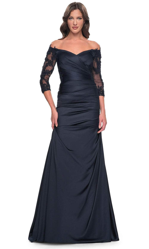 La Femme 30853 Trumpet Satin Evening Dress