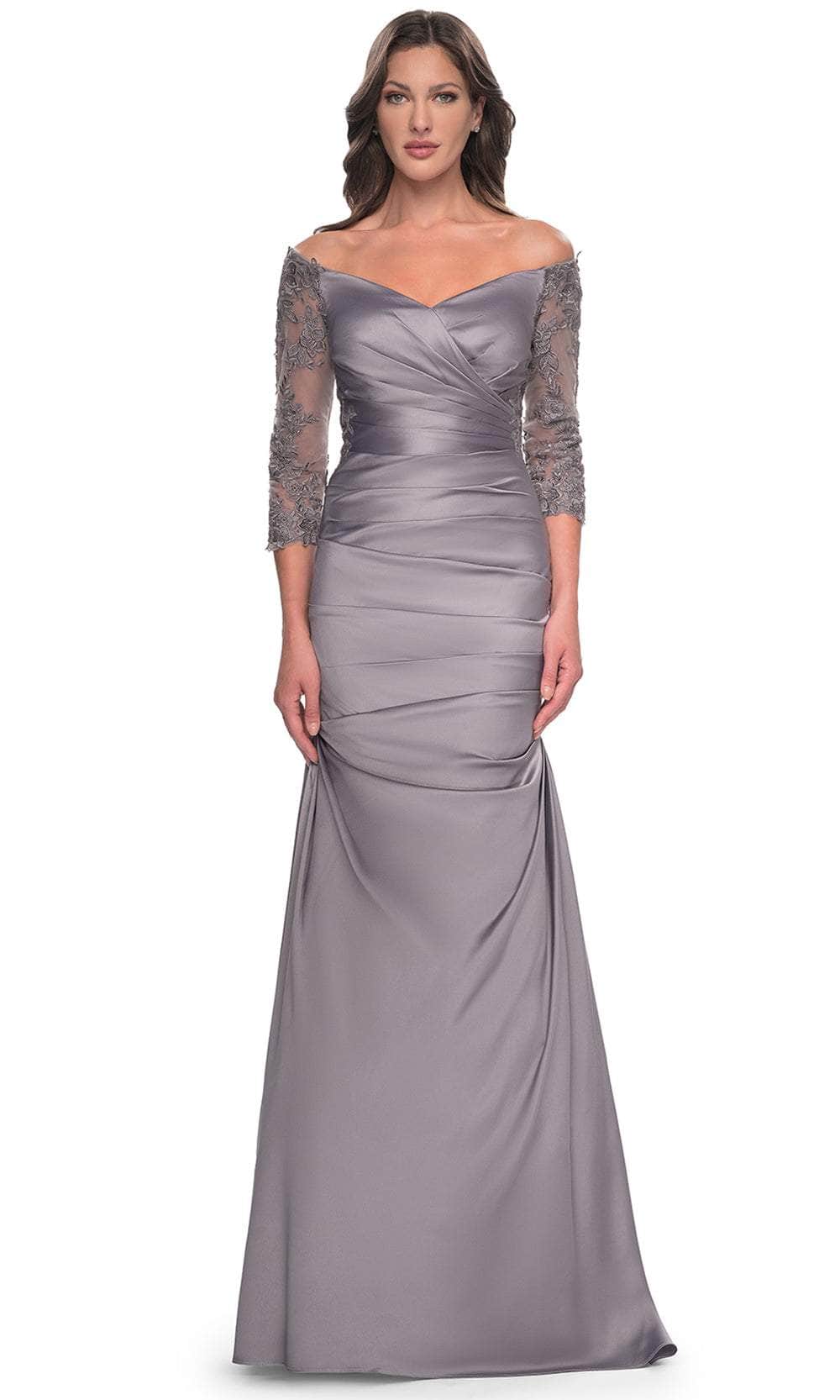La Femme 30853 Trumpet Satin Evening Dress