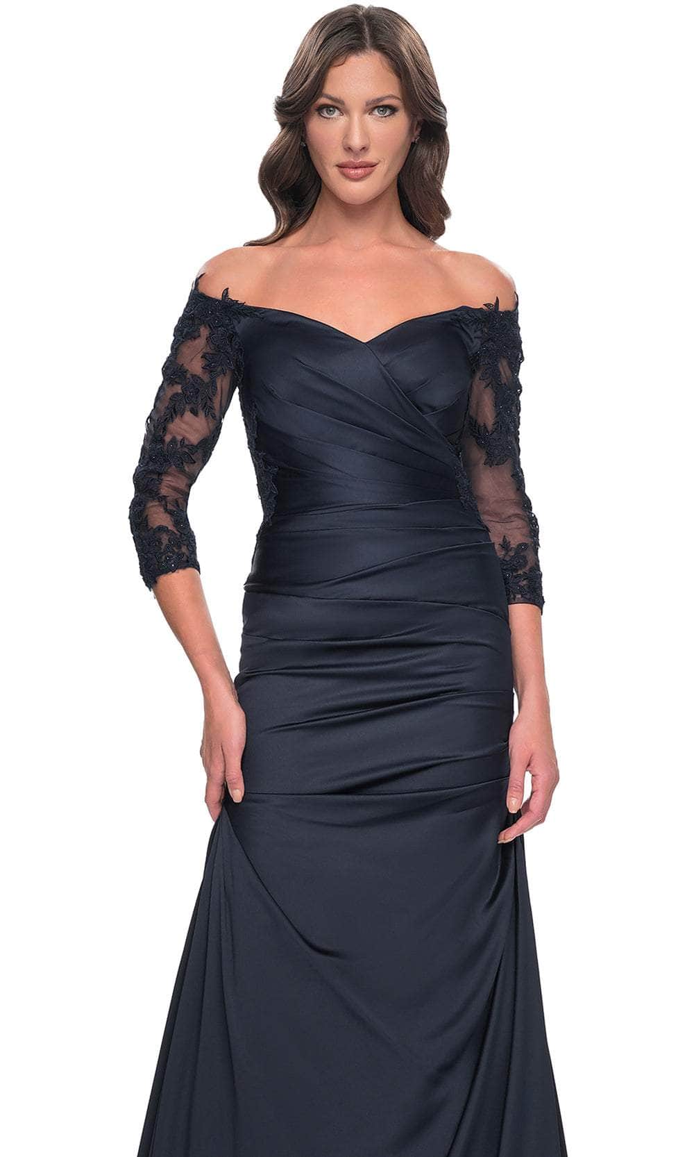 La Femme 30853 Trumpet Satin Evening Dress