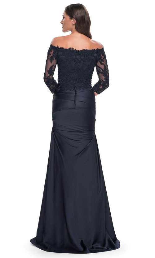 La Femme 30853 Trumpet Satin Evening Dress
