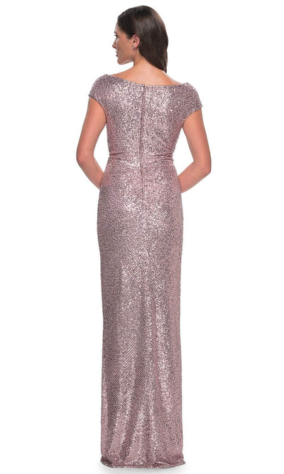 La Femme 30865 Ruched Sequin Evening Dress