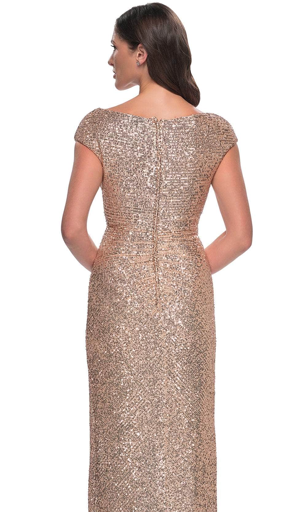 La Femme 30865 Ruched Sequin Evening Dress