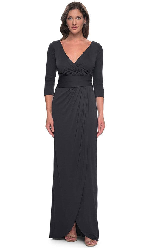 La Femme 31014 Tulip Hem Jersey Evening Dress
