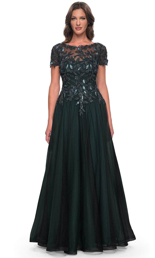 La Femme 31267 Floral Sequin Formal Dress