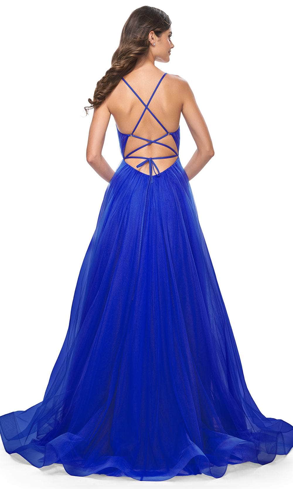 La Femme 31457 Spaghetti Strap Tulle A-Line Prom Dress