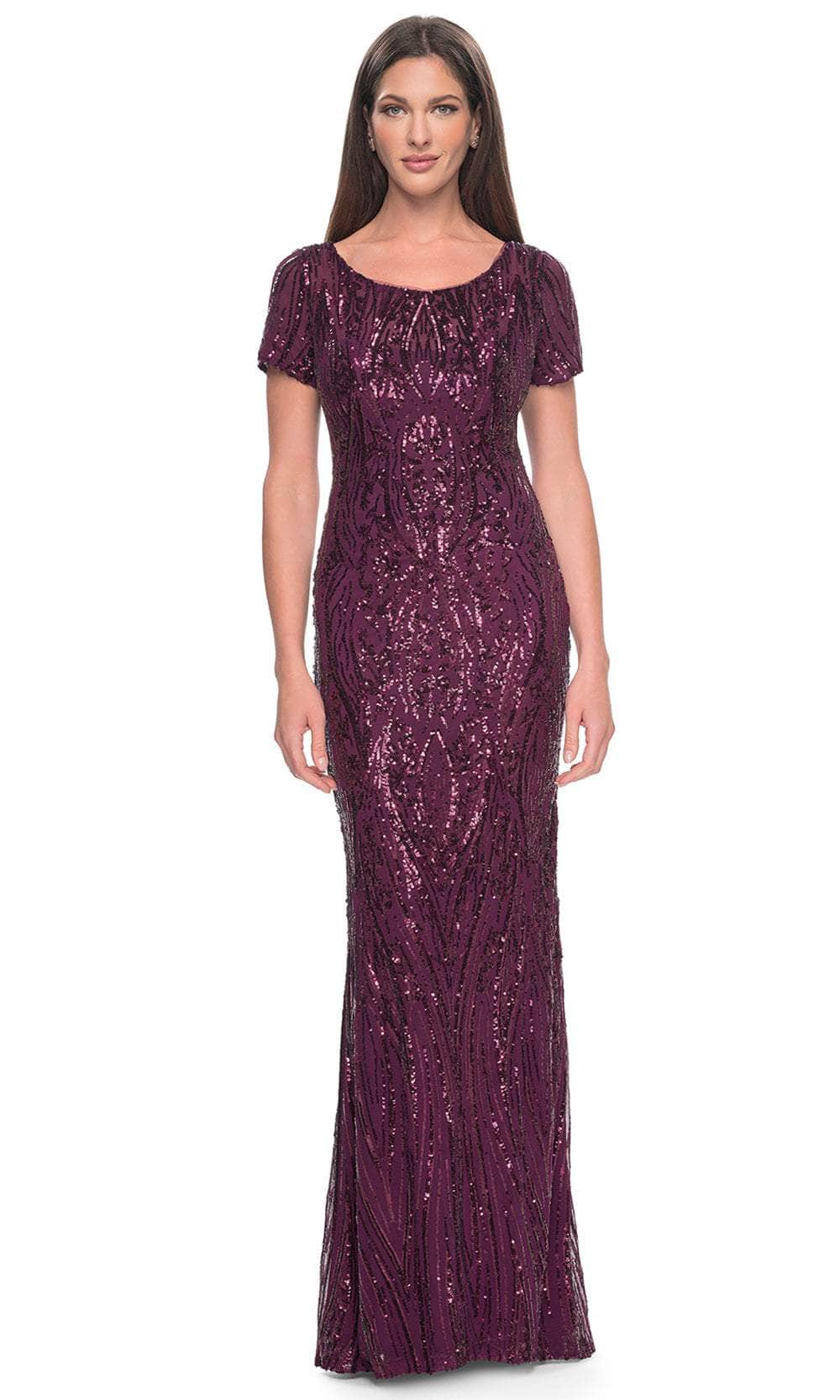 La Femme 31852 Scoop Neck Sequin Evening Dress