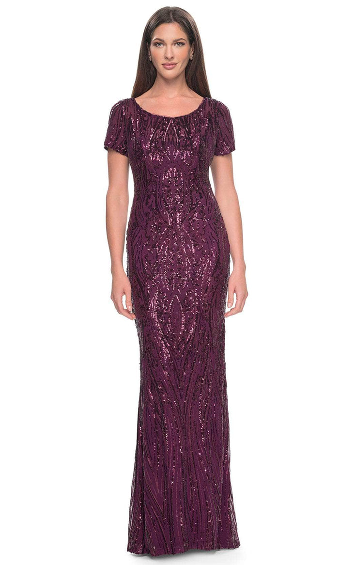 La Femme 31852 Scoop Neck Sequin Evening Dress