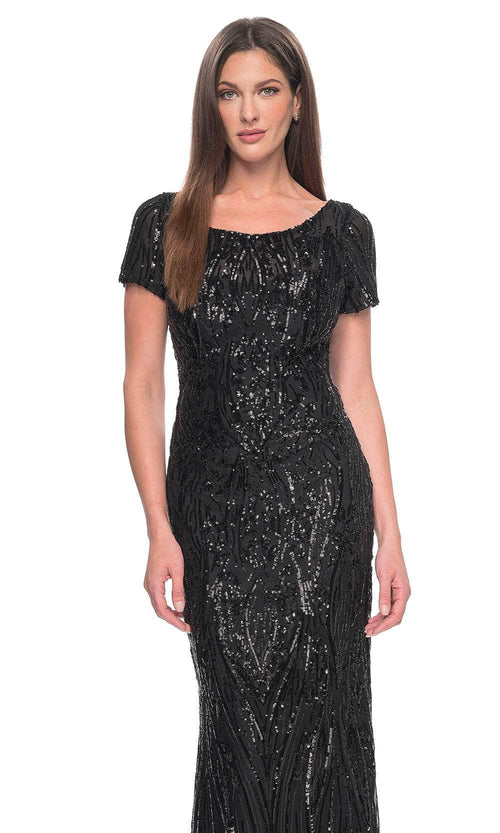 La Femme 31852 Scoop Neck Sequin Evening Dress