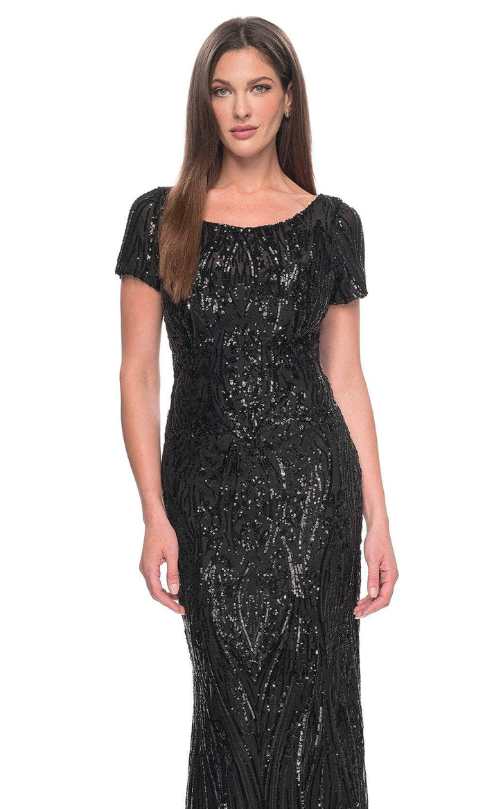 La Femme 31852 Scoop Neck Sequin Evening Dress