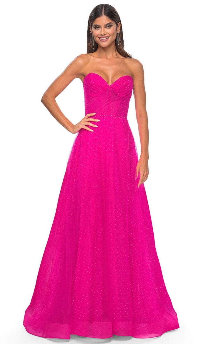 La Femme 31997 Shirred Sweetheart Prom Dress
