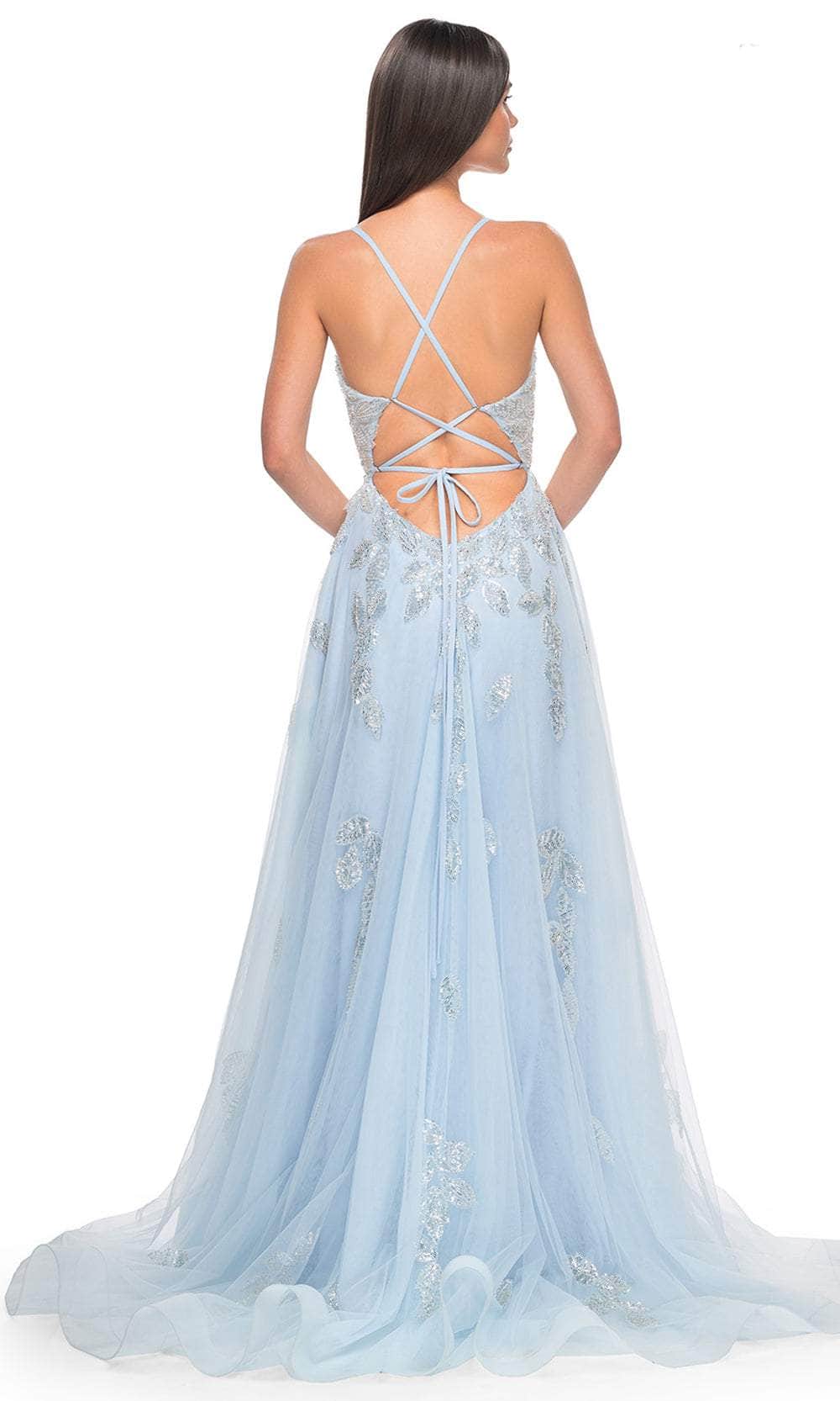 La Femme 32090 V-Neck Beaded Foliage Prom Gown