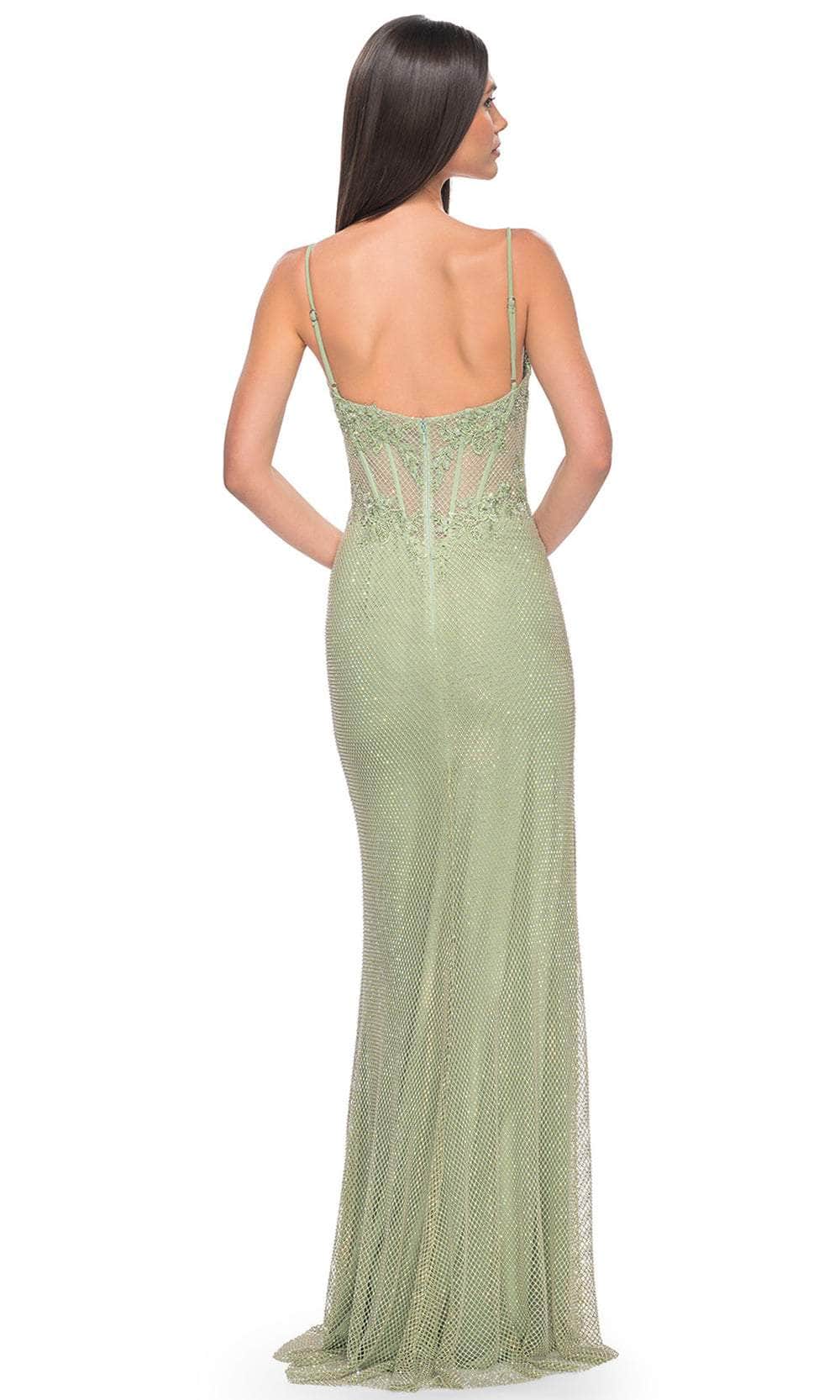 La Femme 32236 Rhinestone Fishnet Prom Dress