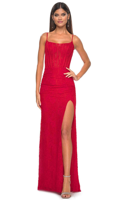 La Femme 32237 Scoop Neck Lace Prom Gown