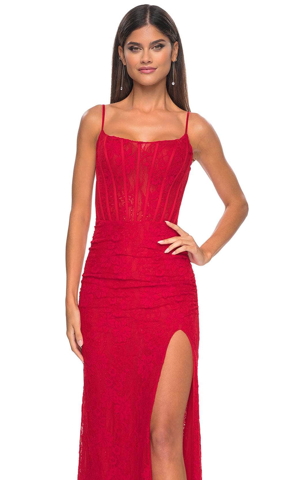 La Femme 32237 Scoop Neck Lace Prom Gown
