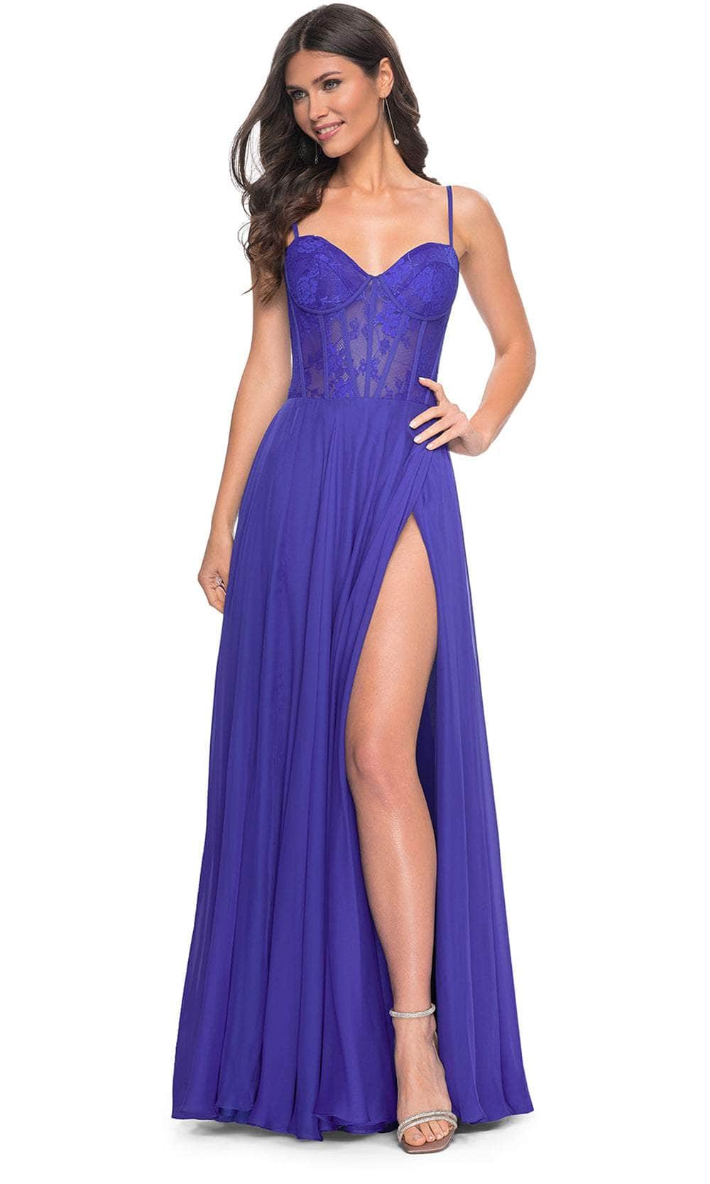 La Femme 32276 Lace Bustier Prom Dress