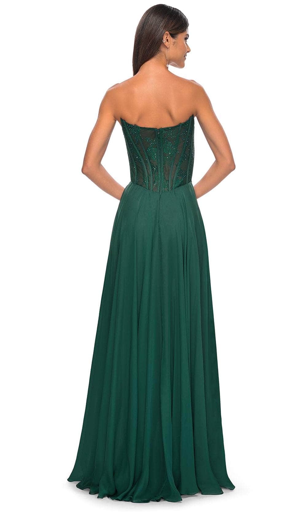 La Femme 32311 Sweetheart Lace Sheer Bodice Prom Dress