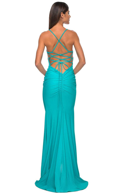 La Femme 32320 Draped Metallic Prom Dress