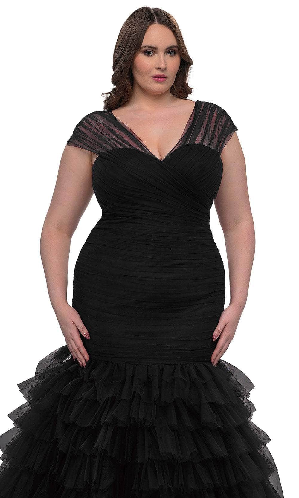 La Femme 32389 Tiered Ruffle Mermaid Evening Gown