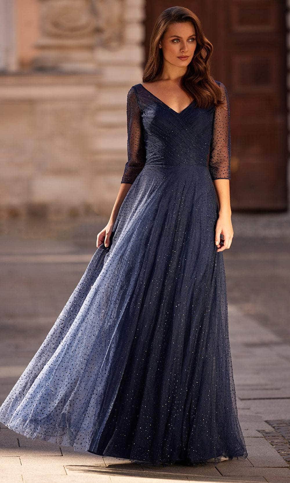 La Femme 32460 Cap Sleeve A-Line Evening Gown – SuitUSA