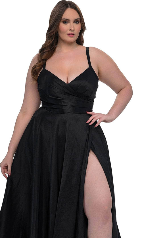 La Femme 33075 Stretch Taffeta Evening Gown