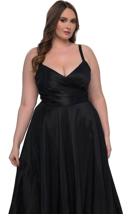 La Femme 33075 Stretch Taffeta Evening Gown