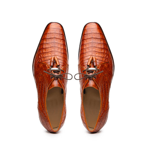 Marco Di Milano Lacio Caiman Crocodile Derby Brandy