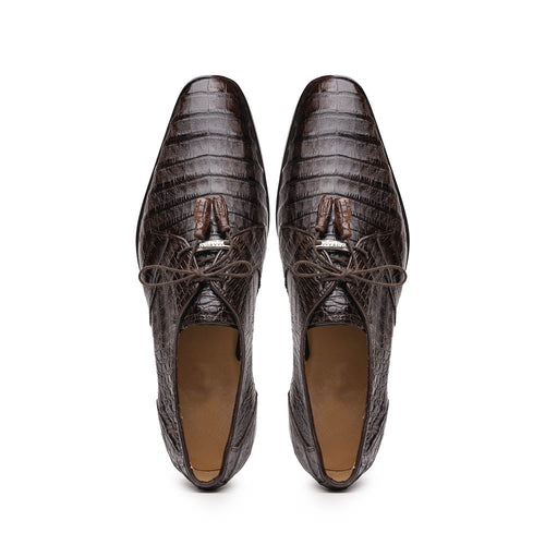 Marco Di Milano Lacio Caiman Crocodile Derby Brown