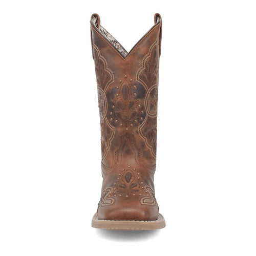 Laredo Women's Dionne Broad Square Toe Leather Boots - Brown 5972