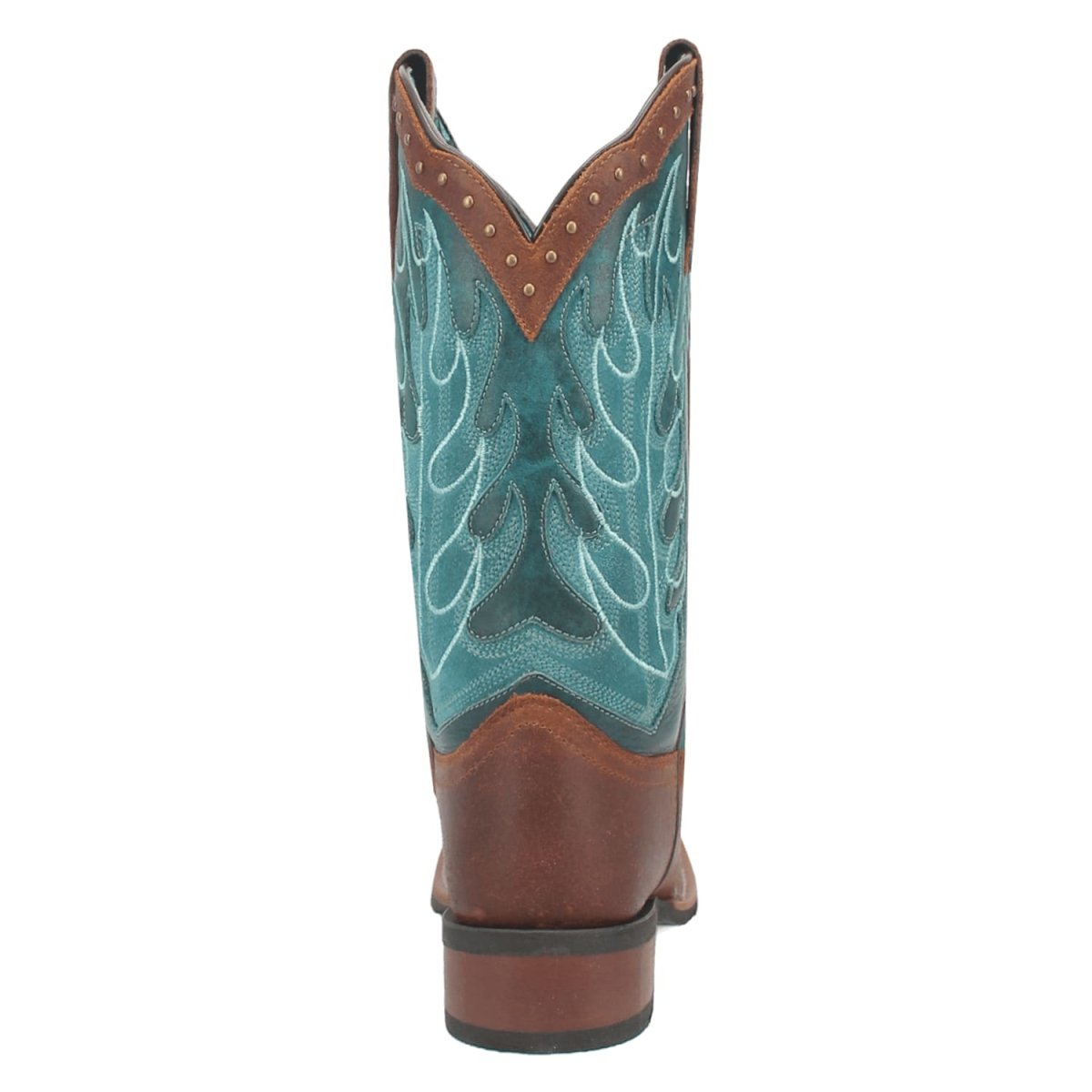 Laredo Women's Faye Broad Square Toe Leather Boots - Brown / Turquoise 3116 by Laredo Boots