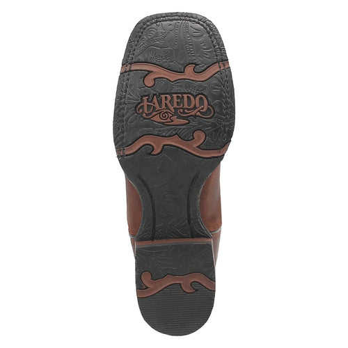 Laredo Women's Faye Broad Square Toe Leather Boots - Brown / Turquoise 3116 by Laredo Boots