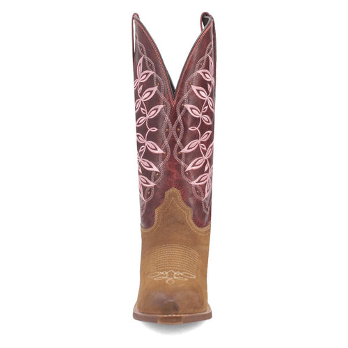 Laredo Women's Kama Snip Toe Leather Boots - Honey/Red 20005