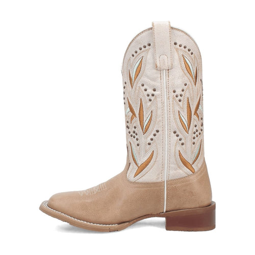 Laredo Women's Lydia Broad Square Toe Leather Boots - Sand 5603