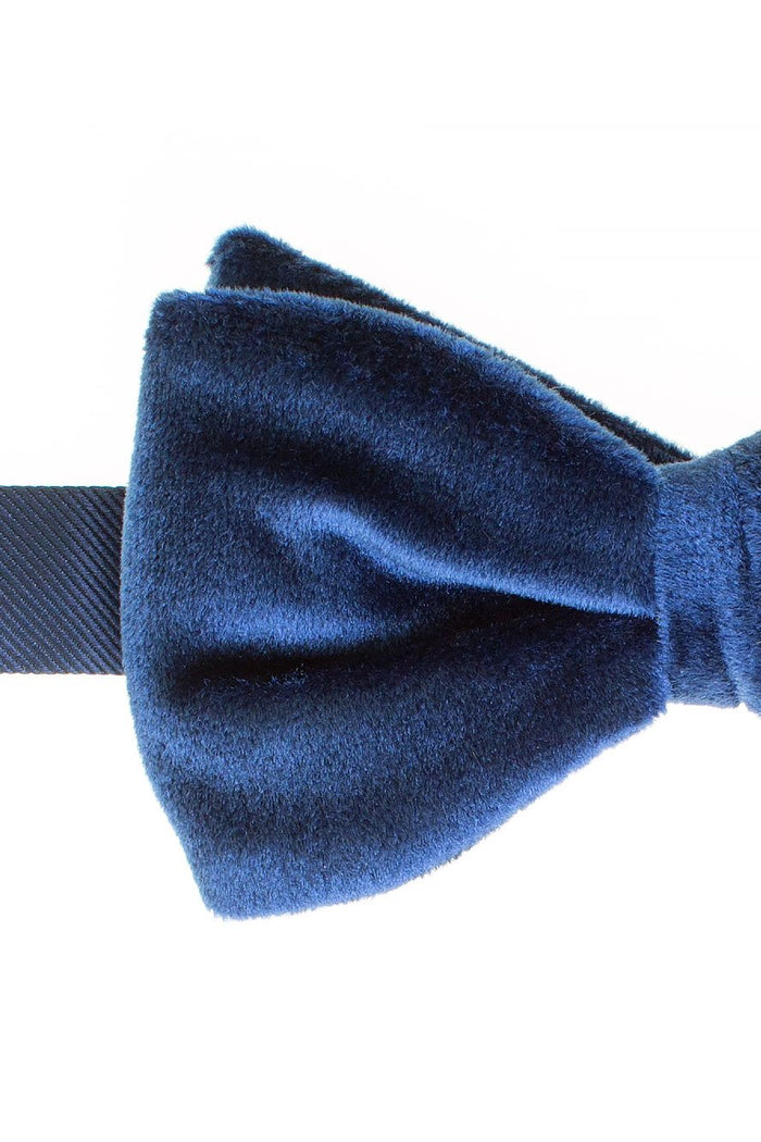 Luxor Dark Blue Velvet Bow Tie by Larr Brio